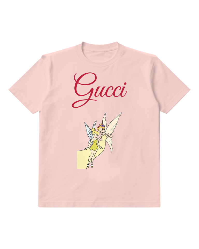 Blush Pink Tinker Bell Flying With Companion Graphic T-Shirt - front product view