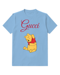 Sky Blue Bear Thoughtful Paw Graphic T-Shirt - front product view