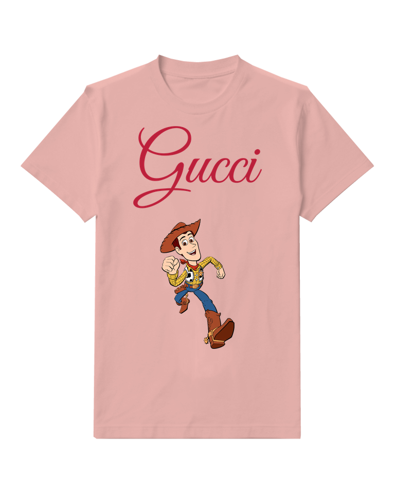 Blush Pink Toy Cowboy Running Forward Graphic T-Shirt - front product view