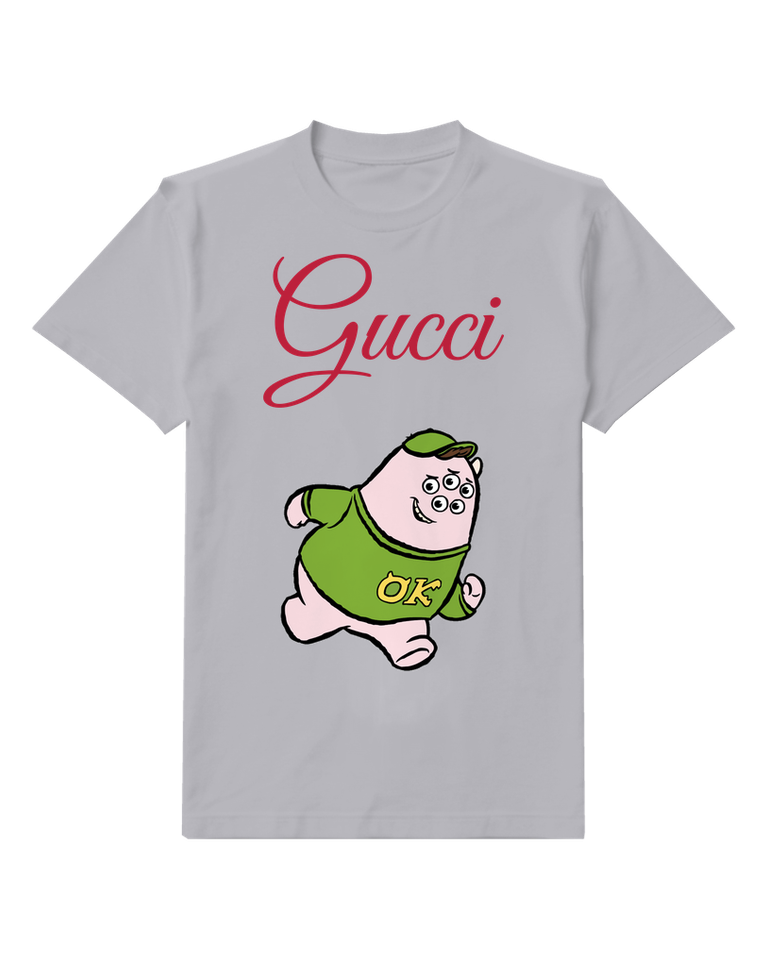 Light Gray Squishy Running In Green Outfit Graphic T-Shirt - front product view