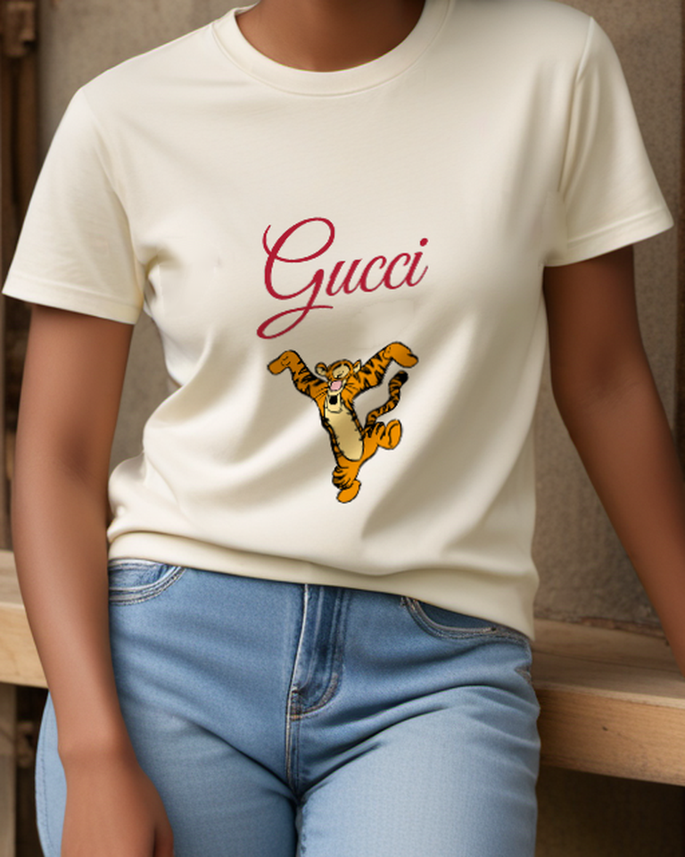 Ivory Tiger High Kick Graphic T-Shirt - model wearing view