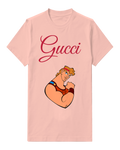 Blush Pink Hercules Flexing Muscular Arm Graphic T-Shirt - front product view