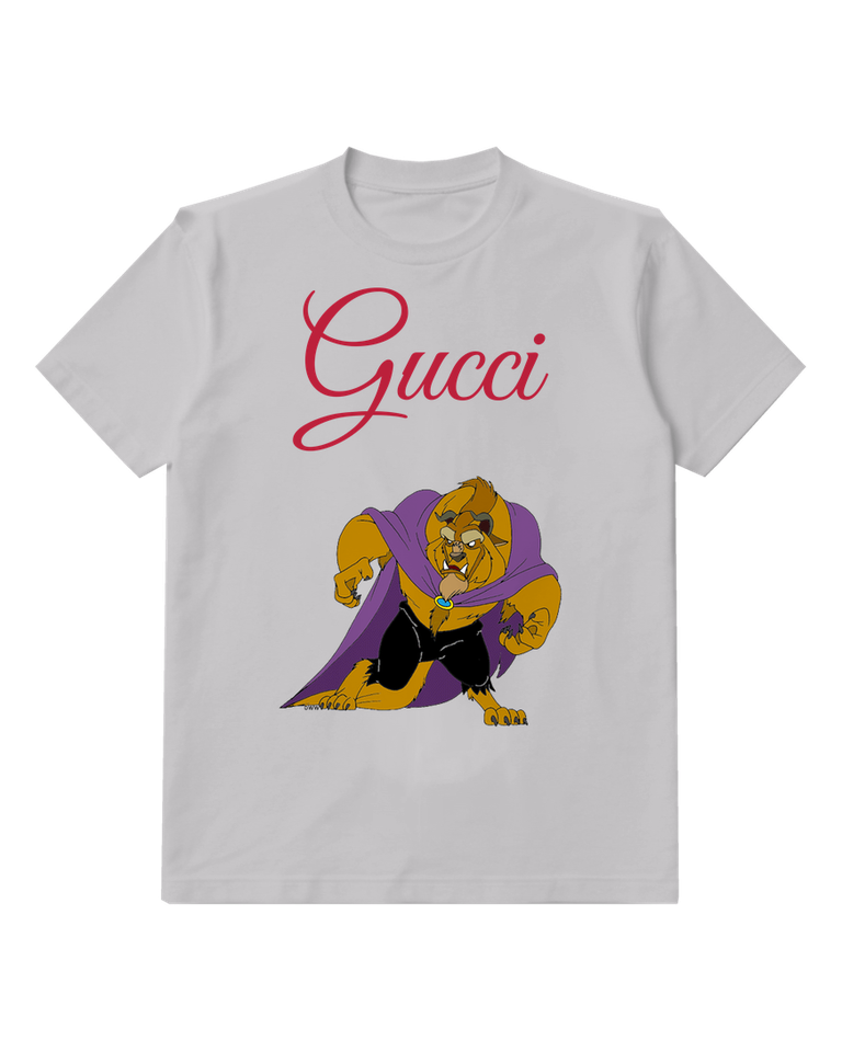 Light Gray Angry Beast In Purple Cloak Graphic T-Shirt - front product view