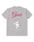 Light Gray White Kitten Dance Graphic T-Shirt - front product view