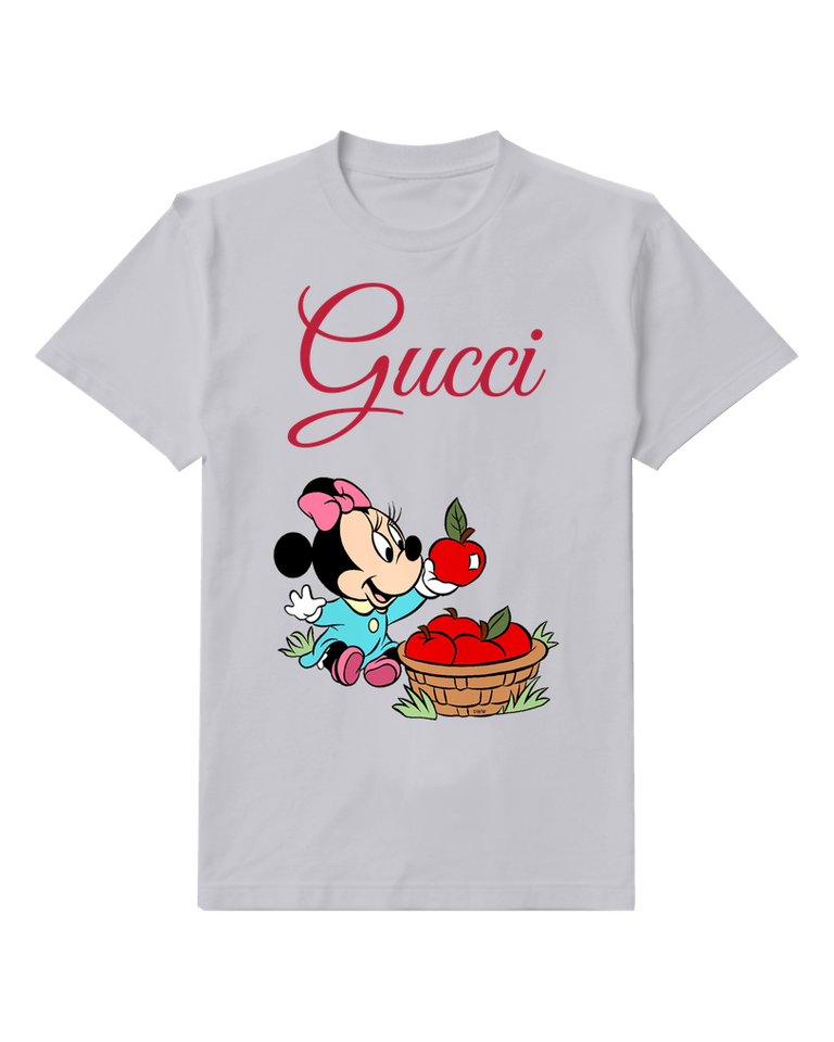 Light Gray Mouse Apple Harvest Graphic T-Shirt - front product view