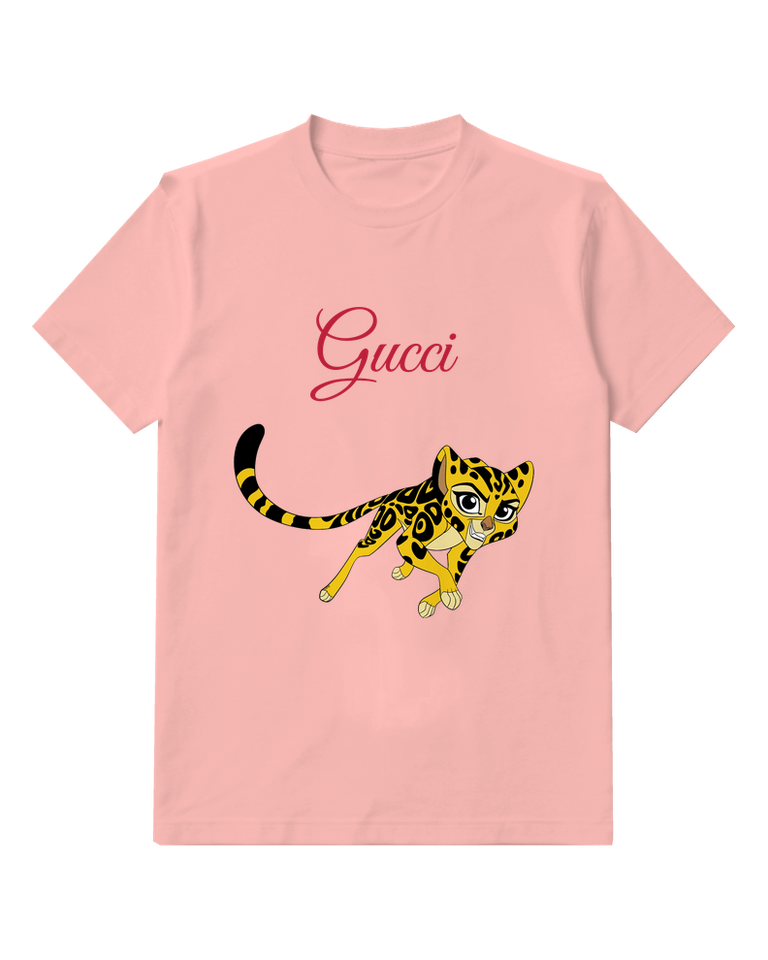 Blush Pink Fuli Cheetah Running Forward Graphic T-Shirt - front product view