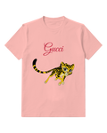 Blush Pink Fuli Cheetah Running Forward Graphic T-Shirt - front product view
