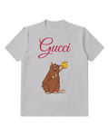 Light Gray Brown Ox With Golden Bell Graphic T-Shirt - front product view