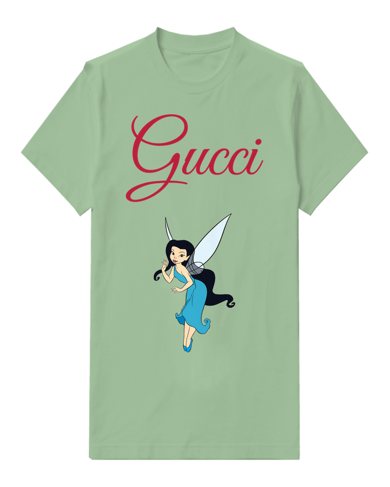 Sage Green Fairy With Long Hair And Wings Graphic T-Shirt - front product view