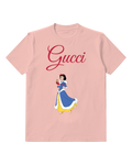 Blush Pink Snow White Holding Bird In Hand Graphic T-Shirt - front product view