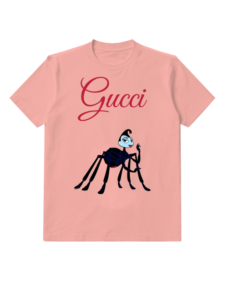 Blush Pink Spider Like Character In Elegant Pose Graphic T-Shirt - front product view