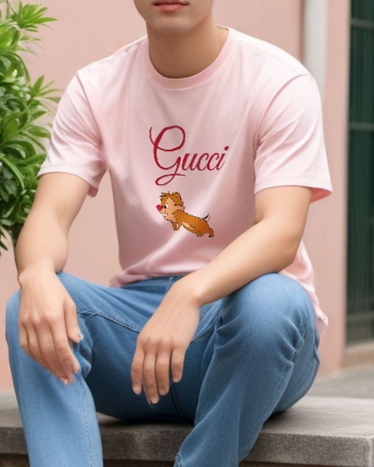 Blush Pink Red Nose Chipmunk Graphic T-Shirt - styled view 3