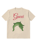 Ivory Curving Green Crocodile Graphic T-Shirt - front product view