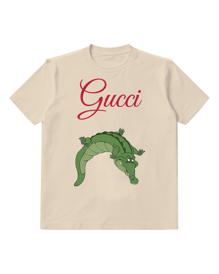 Ivory Curving Green Crocodile Graphic T-Shirt - front product view
