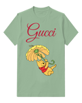 Sage Green Banana Umbrella Bear Graphic T-Shirt - front product view