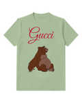 Sage Green Giant Ape Sitting Upright Graphic T-Shirt - front product view