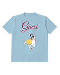 Sky Blue Snow White Riding A White Horse Graphic T-Shirt - front product view