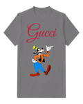 Charcoal Gray Goofy Pointing With One Hand Graphic T-Shirt - front product view