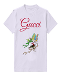White Three Insects On Twig Flying Together Graphic T-Shirt - front product view
