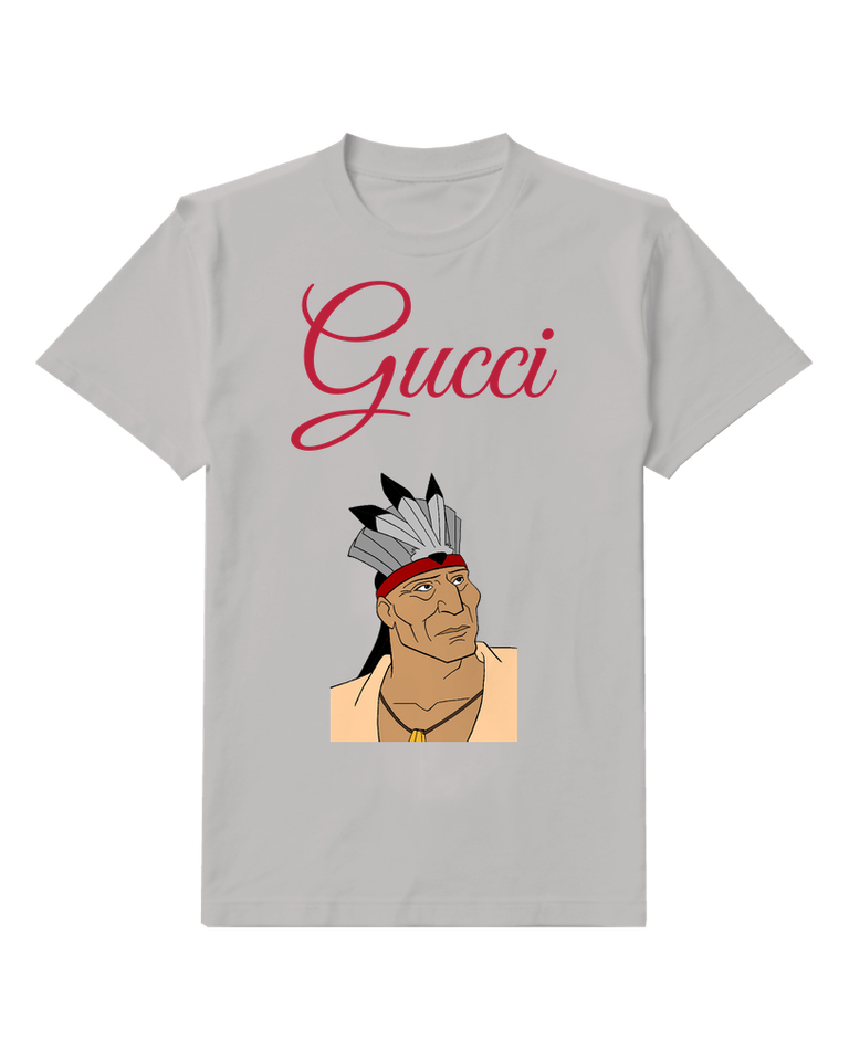 Light Gray Elder In Feathered Headband Graphic T-Shirt - front product view