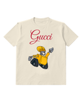 Ivory Yellow Robot With Tank Treads Graphic T-Shirt - front product view