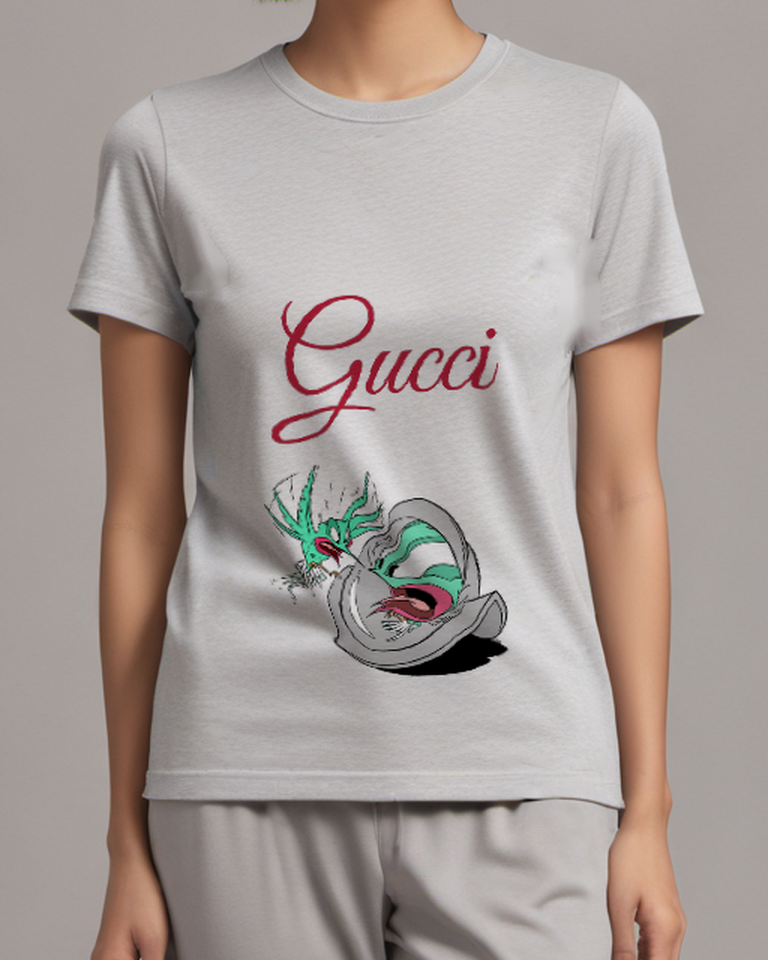 Light Gray Green Bird Startled By Helmet Mirror Graphic T-Shirt - model wearing view