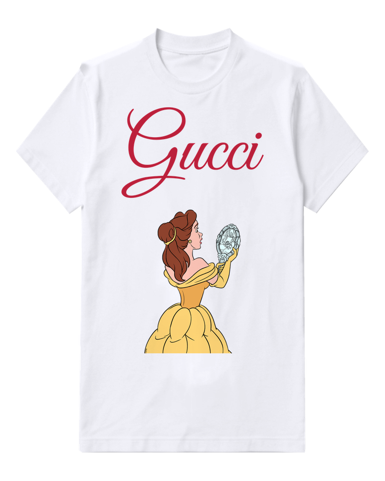 White Belle Holding Ornate Mirror Graphic T-Shirt - front product view