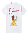 White Belle Holding Ornate Mirror Graphic T-Shirt - front product view