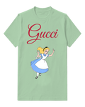 Sage Green Alice Running With Arms Raised Graphic T-Shirt - front product view