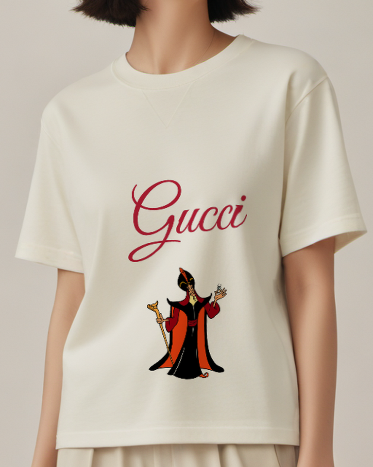 Ivory Jafar Holding Staff And Diamond Graphic T-Shirt - model wearing view