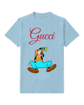 Sky Blue Tired Goofy Sitting Slumped Graphic T-Shirt - front product view