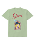 Sage Green Rapunzel Smiles From Arched Window Graphic T-Shirt - front product view
