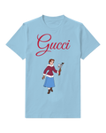 Sky Blue Belle Holding Axe In Hand Graphic T-Shirt - front product view