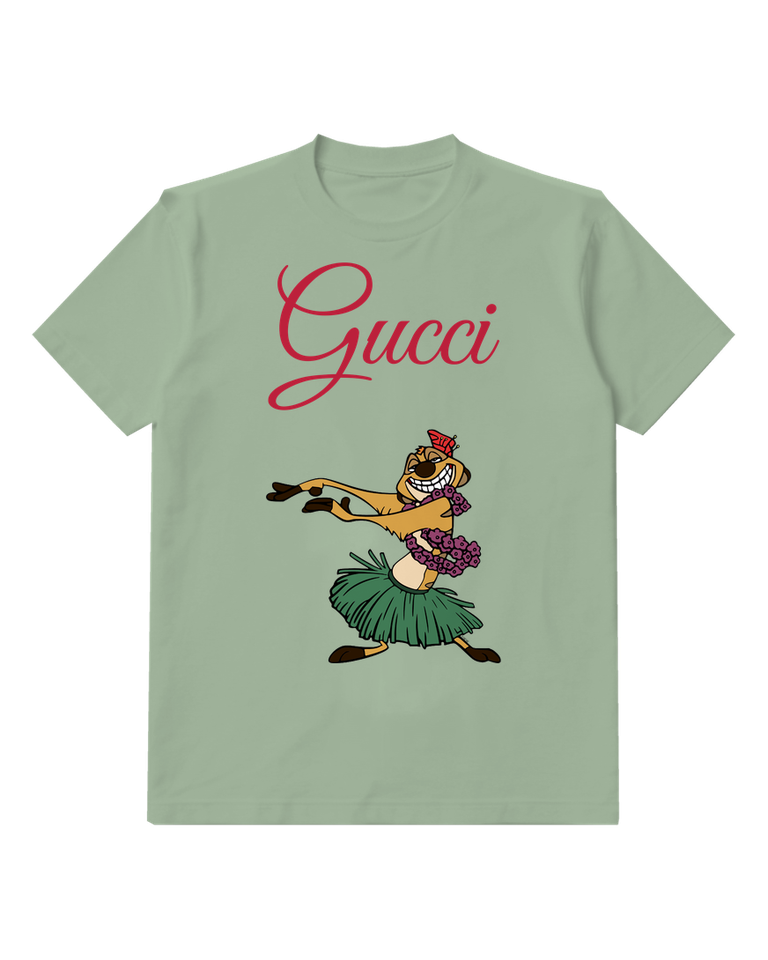 Sage Green Meerkat Grass Skirt Graphic T-Shirt - front product view