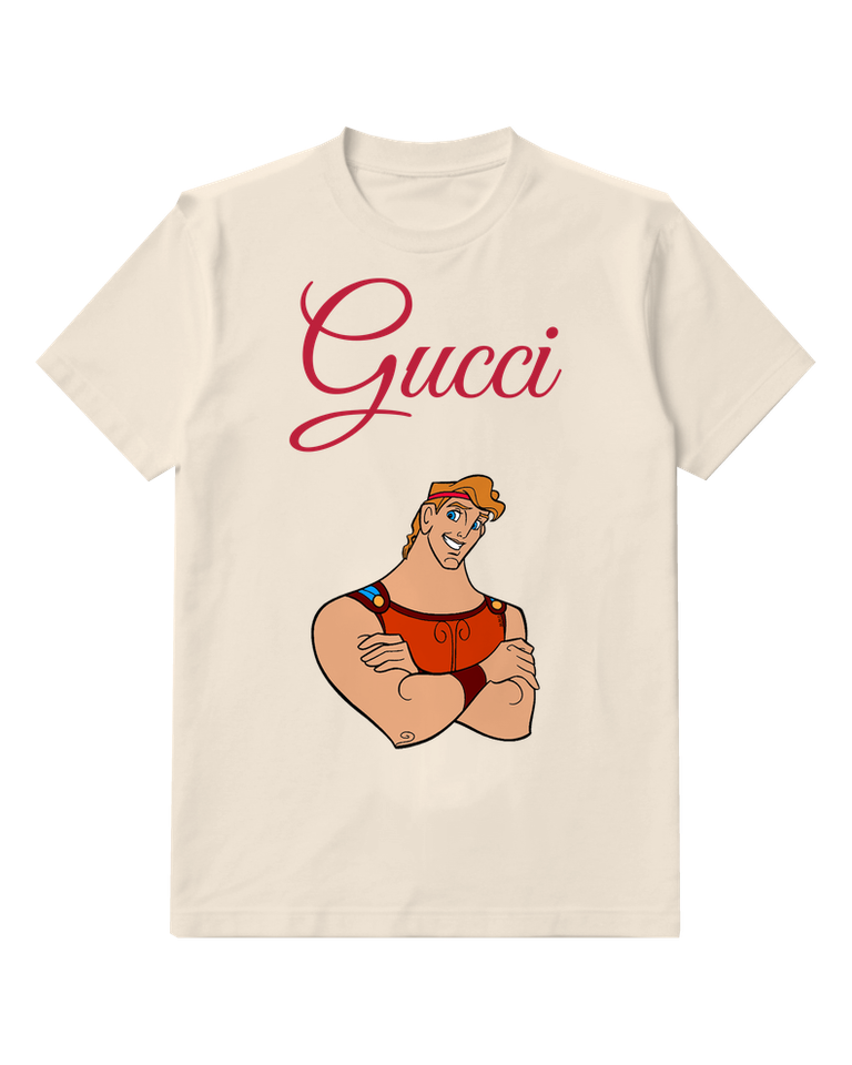 Ivory Hercules Arms Crossed Smiling Graphic T-Shirt - front product view