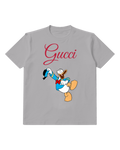 Gray Donald Duck Jumping Joyfully Crew Neck Graphic T-Shirt - front product view