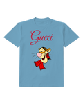 Dusty Blue Tiger Wearing Red Scarf Graphic T-Shirt - front product view