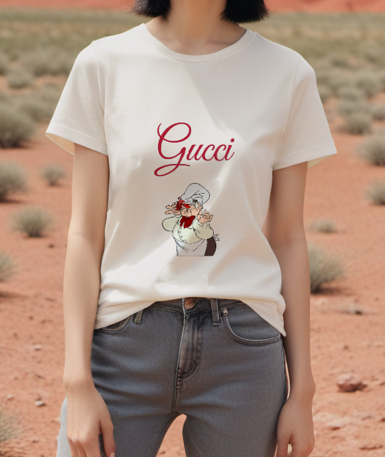 Ivory White Hat Chef Portrait Graphic T-Shirt - styled view 5
