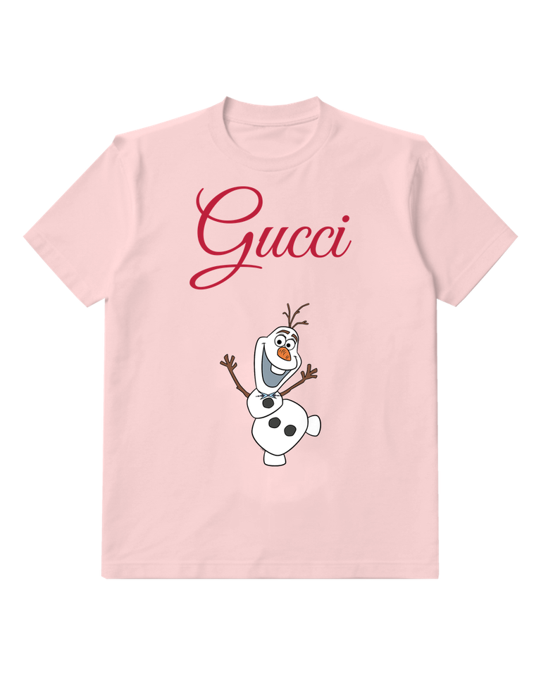 Blush Pink Olaf Joyful Snowman Dancing Graphic T-Shirt - front product view