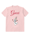 Blush Pink Olaf Joyful Snowman Dancing Graphic T-Shirt - front product view