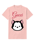 Blush Pink Black Cat Face Graphic T-Shirt - front product view