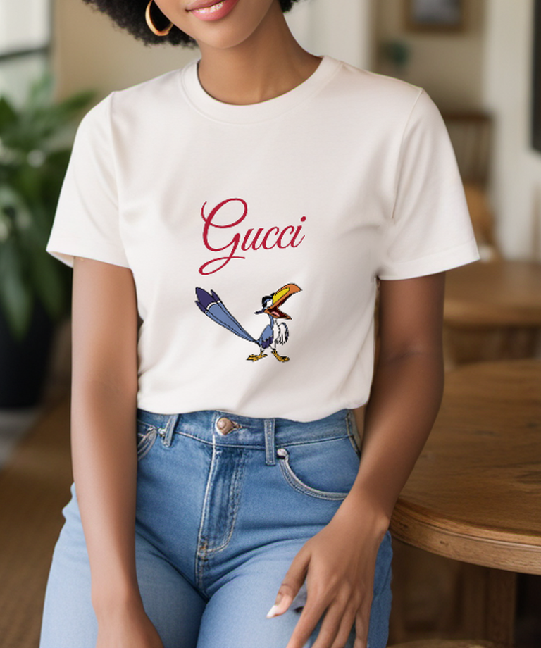 Ivory Long Tail Hornbill Graphic T-Shirt - styled view 5