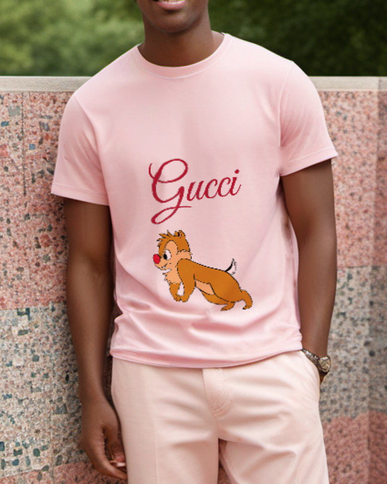 Blush Pink Red Nose Chipmunk Graphic T-Shirt - styled view 1