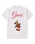 White Pinocchio Carries Chocolate Cake Graphic T-Shirt - front product view