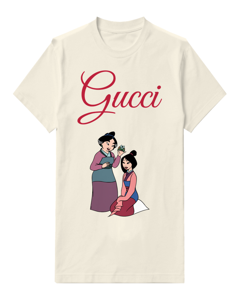 Ivory Mulan And Her Mother With A Flower Graphic T-Shirt - front product view