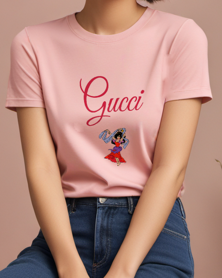 Blush Pink Dancer In Flowing Robes Graphic T-Shirt - model wearing view