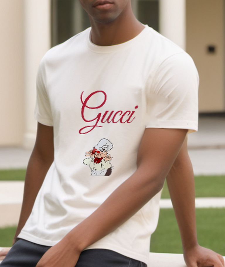 Ivory White Hat Chef Portrait Graphic T-Shirt - styled view 4