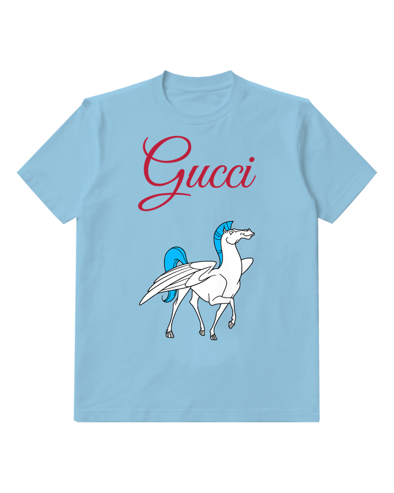 Sky Blue Pegasus Standing Proudly Graphic T-Shirt - front product view