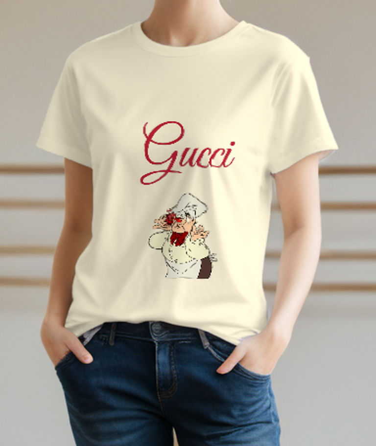 Ivory White Hat Chef Portrait Graphic T-Shirt - styled view 1