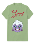 Sage Green Grinning Sea Witch Face Graphic T-Shirt - front product view